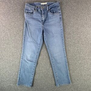 Levi's Jeans Women 27 724 High Rise Straight Crop Blue Stretch Denim